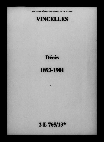 Vincelles. Décès 1893-1901