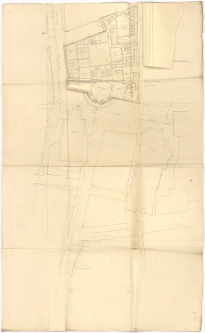 Projet d'un nouvel hôtel de Ville à Chaalons avec place d'armes au devant, prisons quais, 1768.
