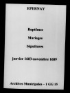 Épernay. Baptêmes, mariages, sépultures 1683-1689
