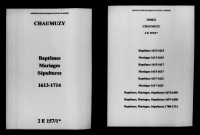 Chaumuzy. Baptêmes, mariages, sépultures 1613-1714