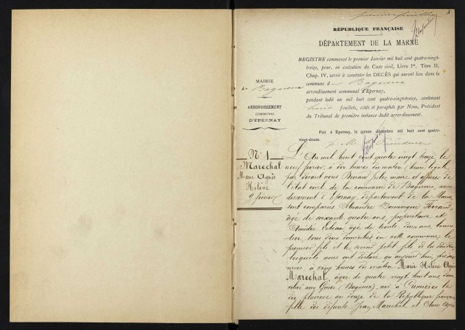 Bagneux. Décès 1893-1912