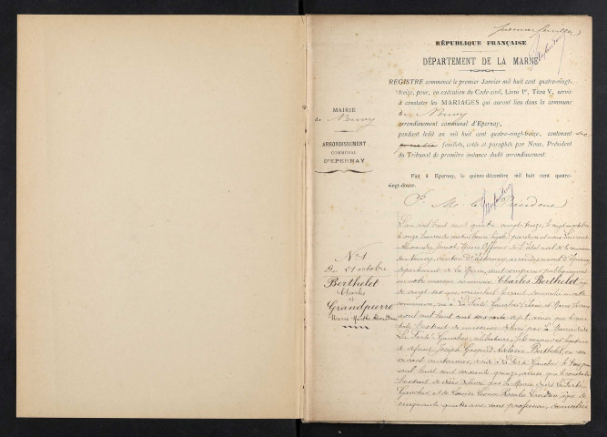 Neuvy. Mariages 1893-1929