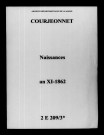 Courjeonnet. Naissances an XI-1862