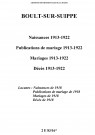 Boult-sur-Suippe. Naissances, publications de mariage, mariages, décès 1913-1922
