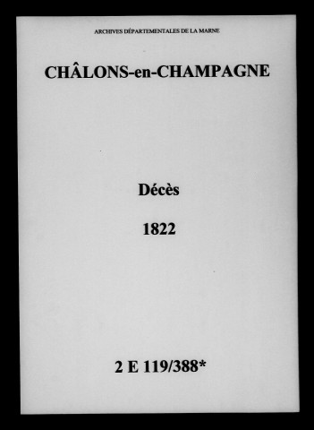 Châlons-sur-Marne. Décès 1822