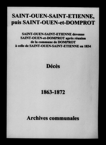 Saint-Ouen-Domprot. Décès 1863-1872