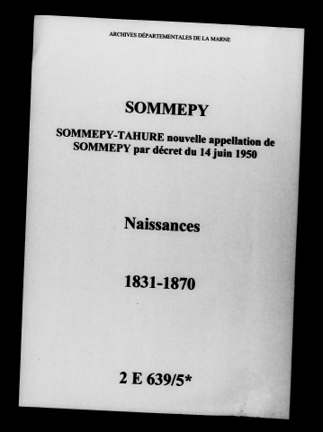 Sommepy. Naissances 1831-1870