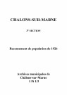 Châlons-sur-Marne, 3e section. Dénombrement de la population 1926
