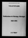 Villevenard. Publications de mariage, mariages 1863-1892