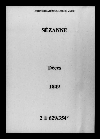 Sézanne. Décès 1849