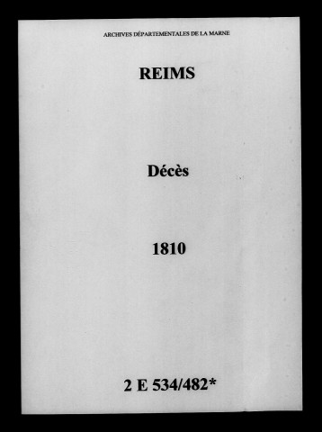 Reims. Décès 1810