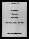 Connantre. Baptêmes, mariages, sépultures 1676-1720