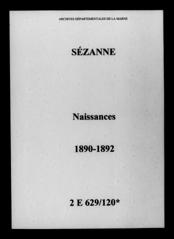 Sézanne. Naissances 1890-1892