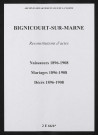 Bignicourt-sur-Marne. Naissances, mariages, décès 1896-1908 (reconstitutions)