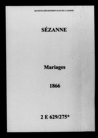 Sézanne. Mariages 1866