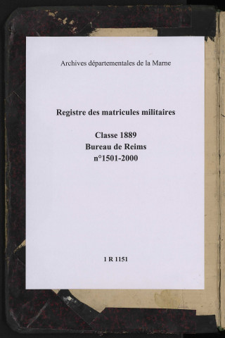 Registre matricule, n°1501-2000