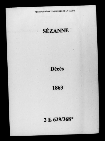 Sézanne. Décès 1863