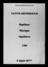 Sainte-Menehould. Baptêmes, mariages, sépultures 1709