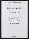 Brandonvillers. Naissances, mariages, décès 1914-1922 (reconstitutions)