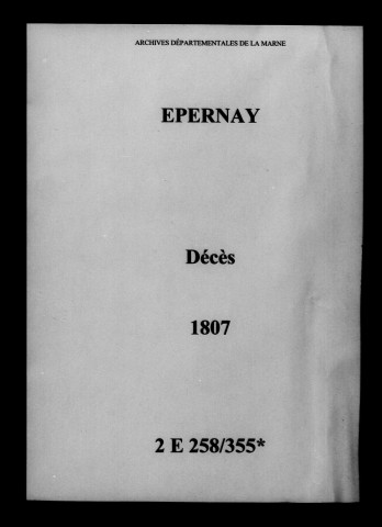 Épernay. Décès 1807