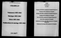 Champlat-et-Boujacourt. Naissances, mariages, décès, publications de mariage 1853-1862