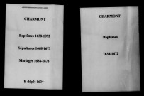 Charmont. Baptêmes, mariages, sépultures 1638-1673