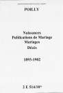Poilly. Naissances, publications de mariage, mariages, décès 1893-1902