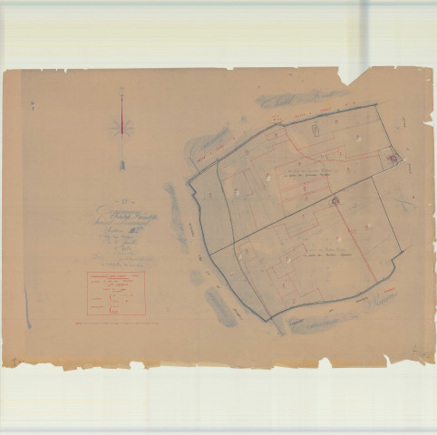 Châtelraould-Saint-Louvent (51134). Section F2 échelle 1/4000, plan mis à jour pour 1933, plan non régulier (papier)