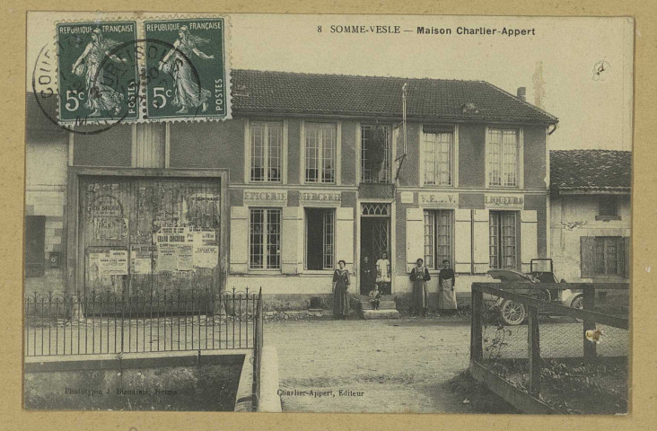 SOMME-VESLE. -8-Maison Charlier-Appert. Édition Charlier (51 - Reims imp. J. Bienaimé). [vers 1902] 