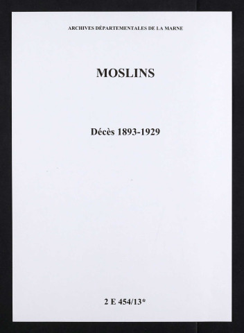 Moslins. Décès 1893-1929