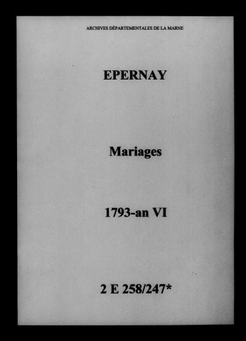 Épernay. Mariages 1793-an VI