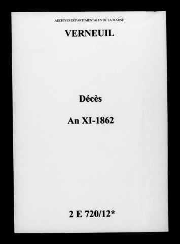 Verneuil. Décès an XI-1862
