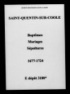 Saint-Quentin-sur-Coole. Baptêmes, mariages, sépultures 1677-1724
