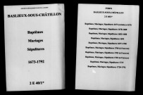 Baslieux-sous-Châtillon. Baptêmes, mariages, sépultures 1673-1792