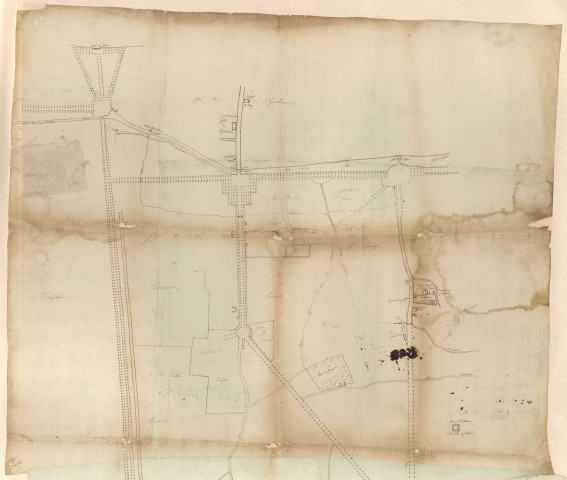 Plan de la dimerie de St Memmie, fin du XVIIIème siècle.