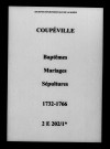 Coupéville. Baptêmes, mariages, sépultures 1732-1766