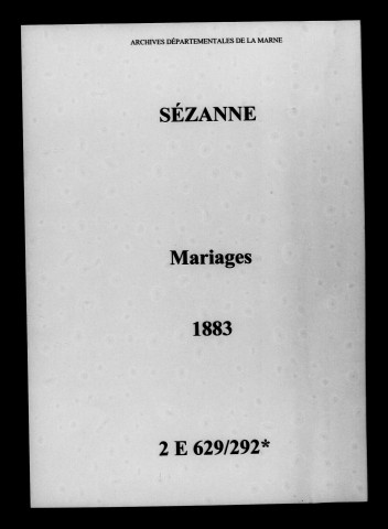Sézanne. Mariages 1883