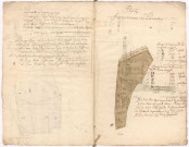 Plans terriers. Terres de Meuse-en-Bassigny et de Pouilly-en-Bassigny, 1772. Lieudit : "prez en l'Archey".
