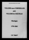 Villers-aux-Corneilles. Mariages 1793-1861