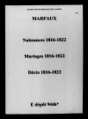 Marfaux. Naissances, mariages, décès 1816-1822