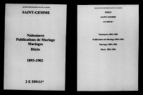 Sainte-Gemme. Naissances, publications de mariage, mariages, décès 1893-1902