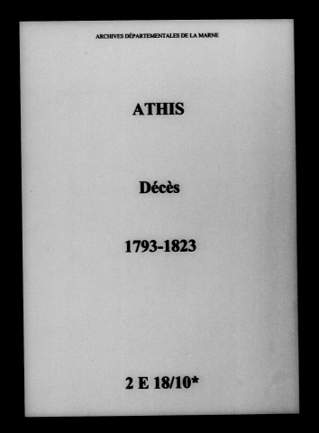 Athis. Décès 1793-1823