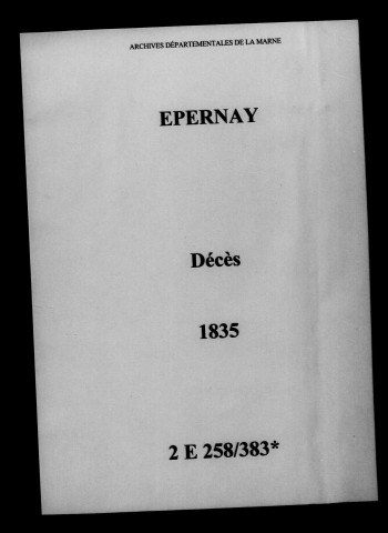 Épernay. Décès 1835