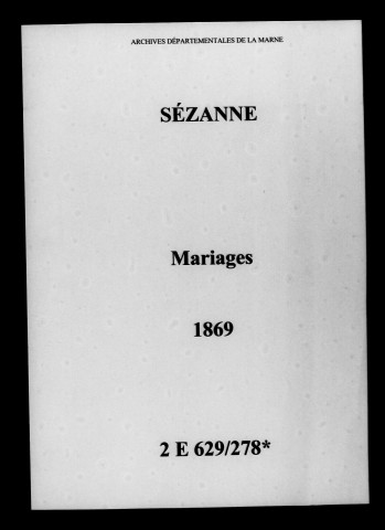 Sézanne. Mariages 1869