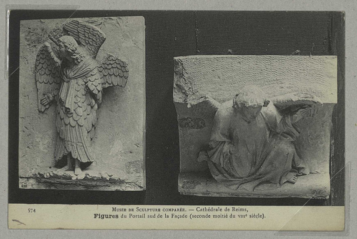 REIMS. 574. Musée de Sculpture comparée. Cathédrale de Reims, Figures du Portail sud de la Façade (seconde moitié du VIIIe siècle).