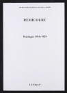 Remicourt. Mariages 1910-1929