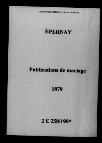 Épernay. Publications de mariage 1879