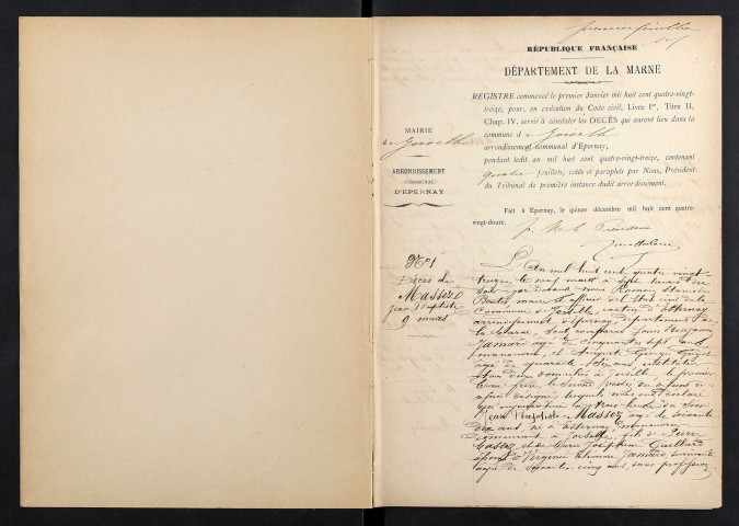 Joiselle. Décès 1893-1929