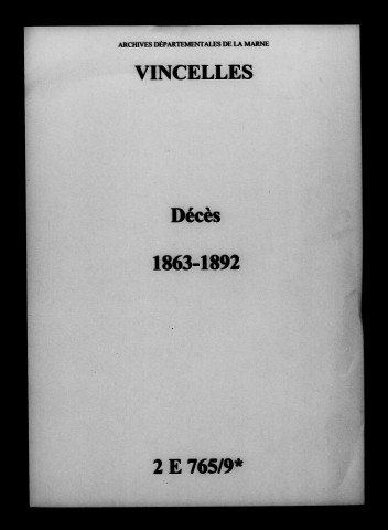 Vincelles. Décès 1863-1892