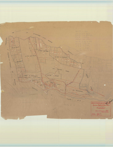 Saint-Martin-aux-Champs (51502). Section D échelle 1/2500, plan mis à jour pour 1933, plan non régulier (papier)